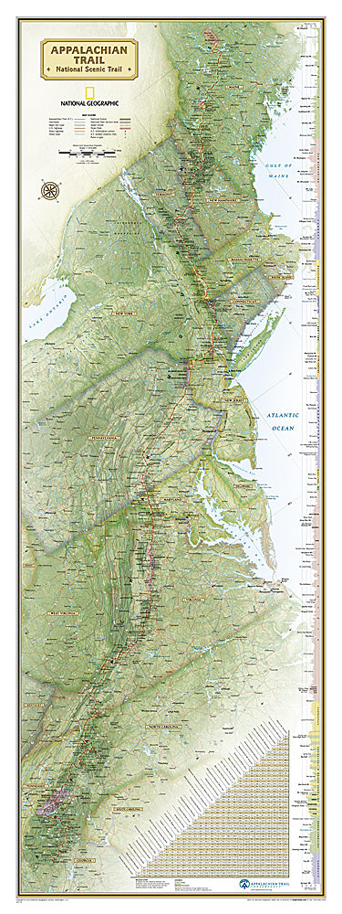 National Geographic Appalachian Trail Wall Map in Gift Box image 0
