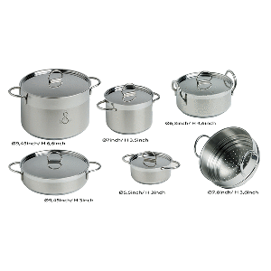 Marine Business Kitchen Cookware Pan Set Self-Containing - Stainless Steel - Set of 8 image 0