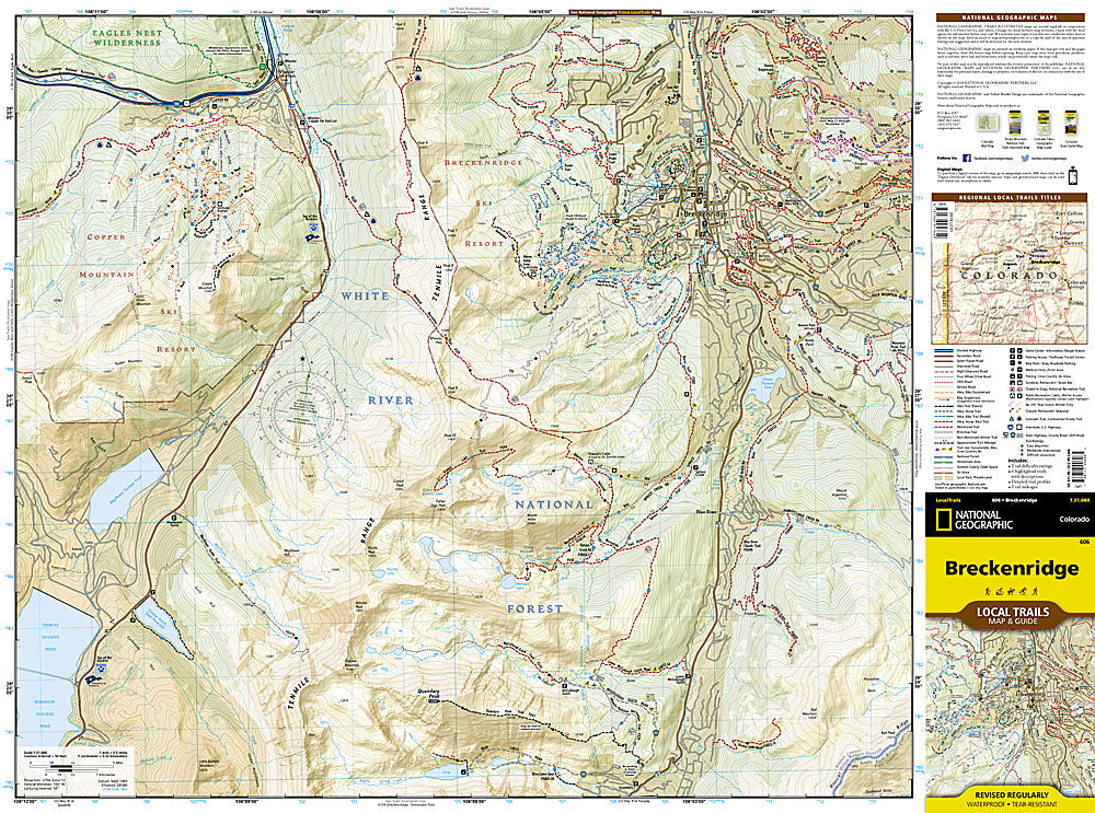 National Geographic Trails Illustrated Breckenridge CO Local Trails Map &amp; Guide image 1