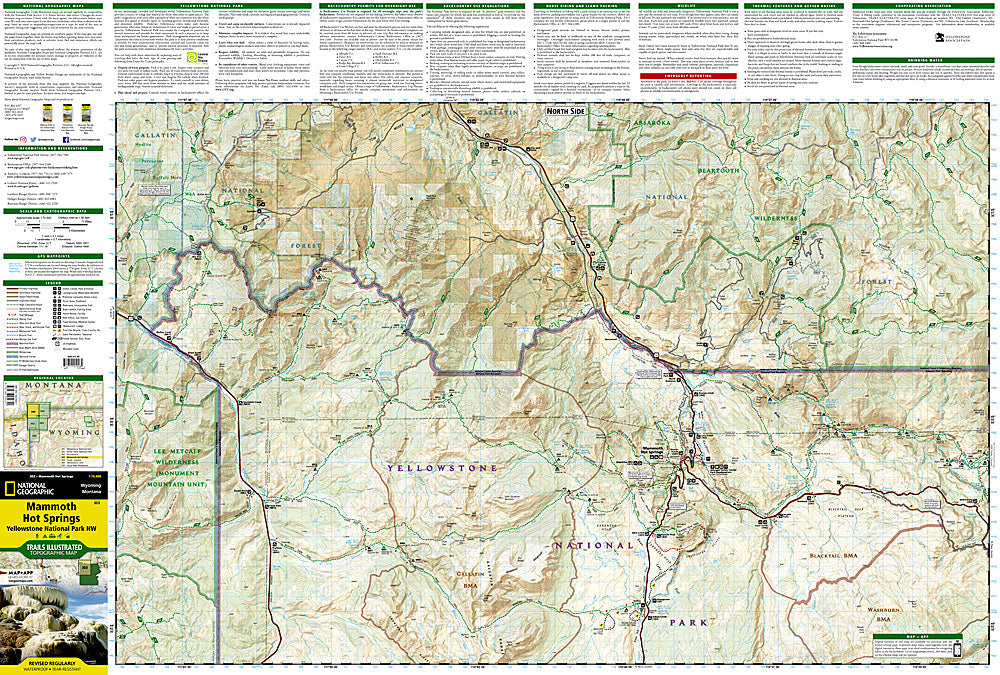 National Geographic Trails Illustrated WY NW Yellowstone Mammoth Hot Sgs Map 303 image 1