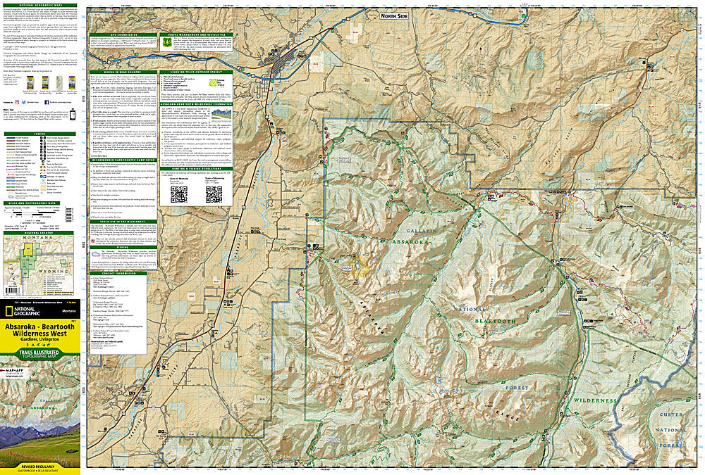 Absaroka Beartooth West Trail Map - National Geographic #721 image 1