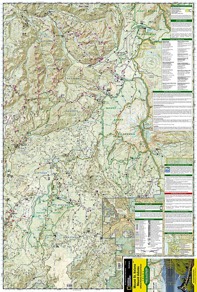 National Geographic Trails Illustrated WA Mt St Helens/ Mt Adams/Gifford Map 822 image 1