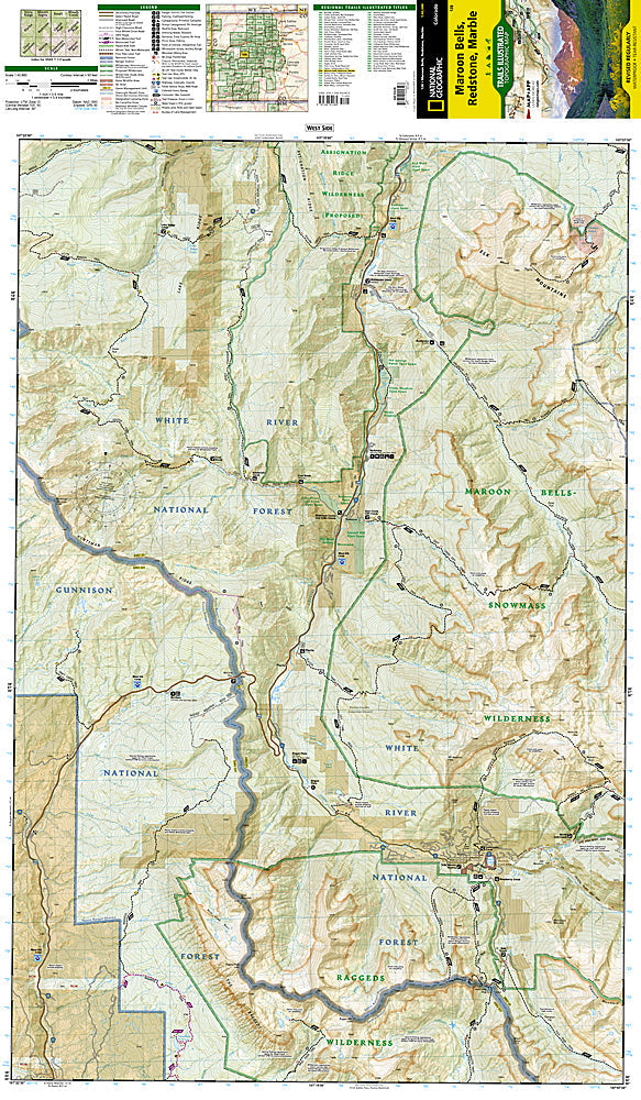 National Geographic Trails Illustrated Colo Maroon Bells Redstone Marble Map 128 image 1