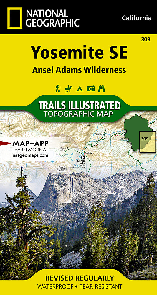 National Geographic Trails Illustrated CA Yosemite NP SE Ansel Adams Map 309 image 0