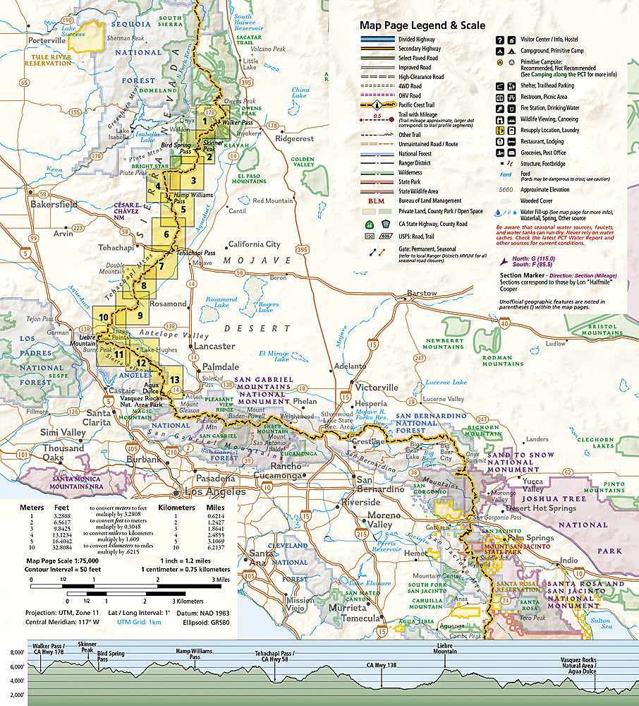 National Geographic Topographic Map Guide â€“ PCT CA Scodie &amp; Piute Mtns #1010 image 1