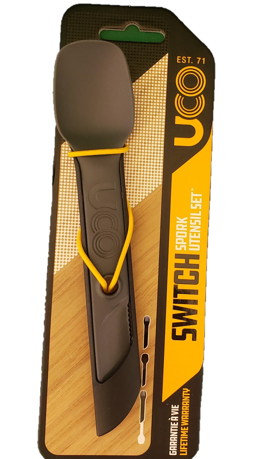 UCO Switch Spork Fork-Spoon-Knife Utensil Set w/Tether Venture Gray Black image 6