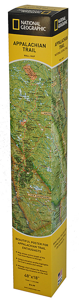 National Geographic Appalachian Trail Wall Map in Gift Box image 1
