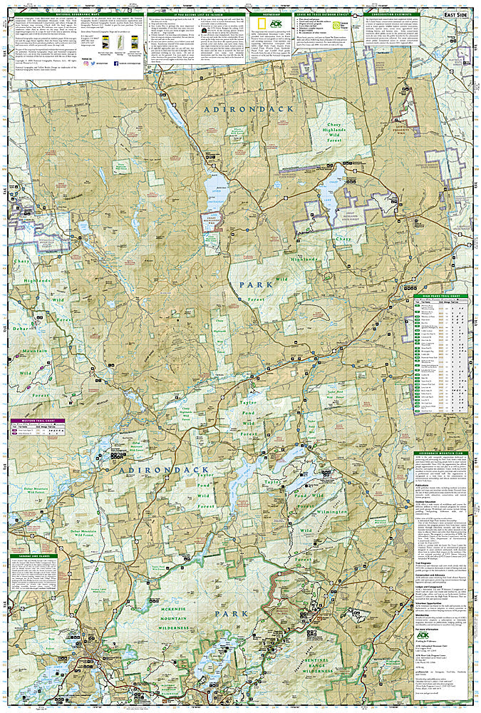 National Geographic York Saranac/ Paul Smiths Trails Illustrated Map TI00000746 image 2