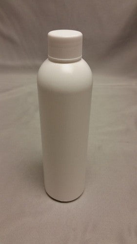 Bullet Round Ultralight HDPE Plastic Storage Bottle w/Lid 8oz White image 0