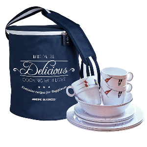 Marine Business Melamine Tableware Set &amp; Basket - REGATA - Set of 24 image 0