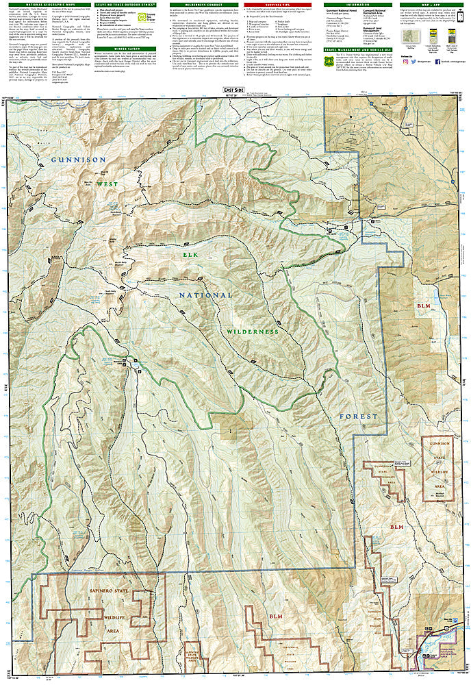 National Geographic Trails Illustrated Colo Black Mesa / Curecanti Pass Map 134 image 2