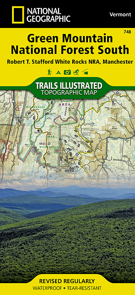 National Geographic Trails Illustrated VT Green Mountains Nat Forest S Map 748 image 0