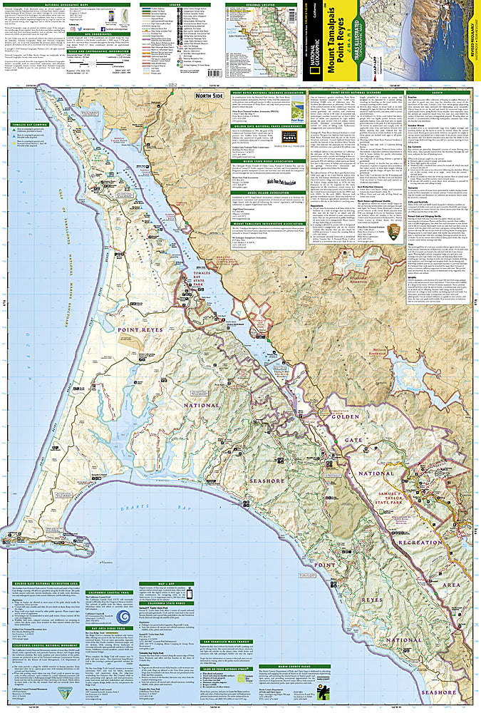 National Geographic Trails Illustrated CA Mount Tamalpais/Point Reyes Map 266 image 1
