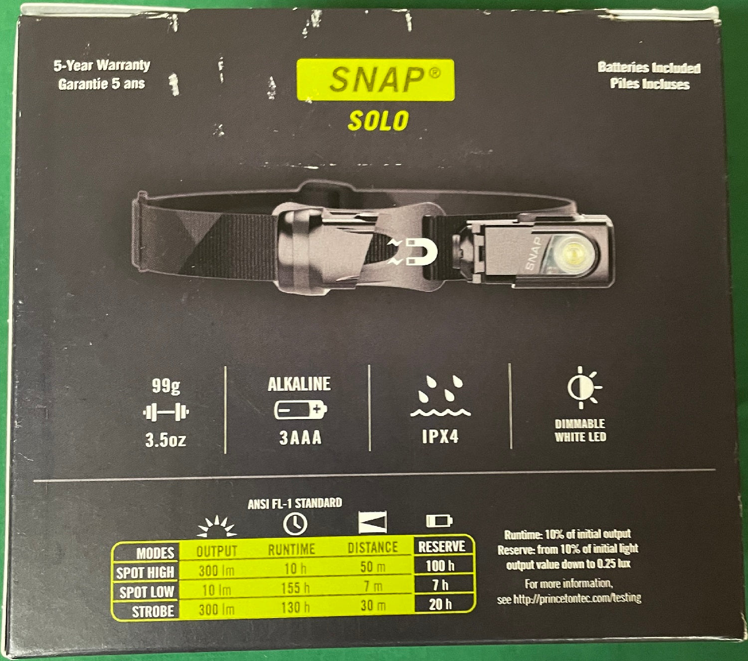 Princeton Tec Snap Solo Headlamp SNSOLO-GR/DG image 4