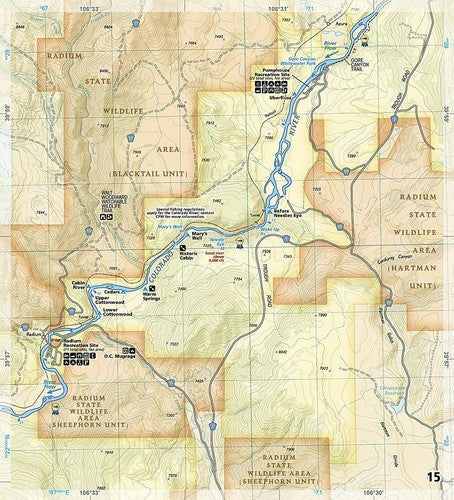 Colorado River Kremmling-Glenwood Fish/Recreation Map Guide 2307 image 2