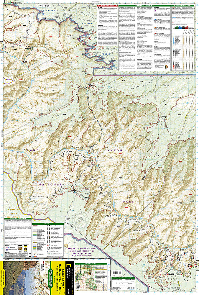 National Geographic Trails Illustrated AZ Grand Canyon Bright Angel Map 261 image 1