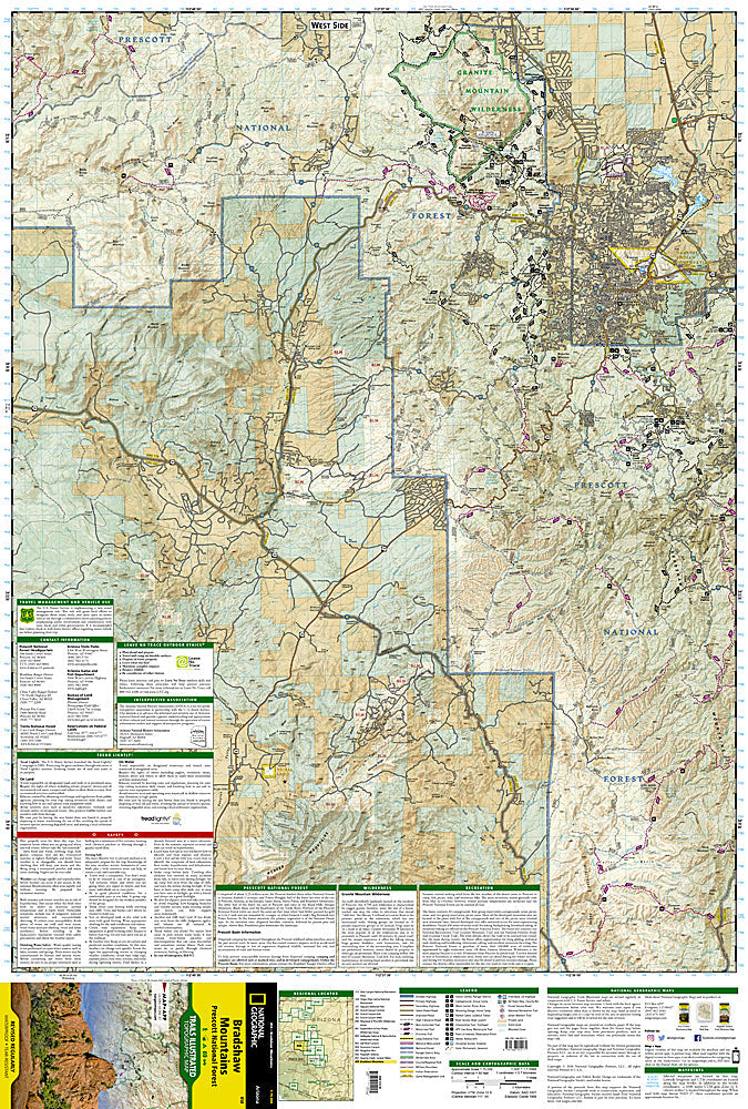 National Geographic Trails Illustrated AZ Bradshaw Mountains Prescott Map 858 image 1