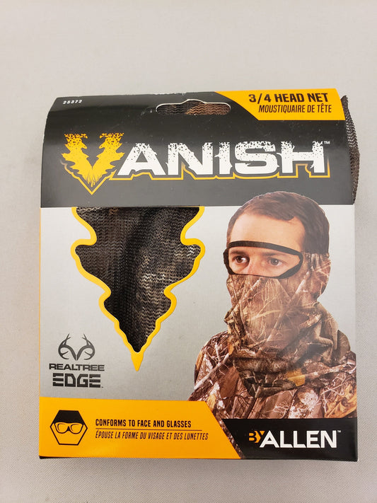 Allen Vanish Visa Form Mesh Realtree Edge 3/4 Head Net - Camo Hunting Headnet image 0