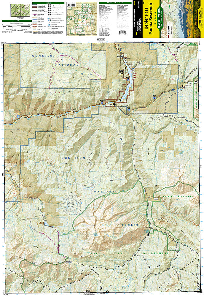 National Geographic Trails Illustrated Colo Kebler Pass Paonia Reservoir Map 133 image 1