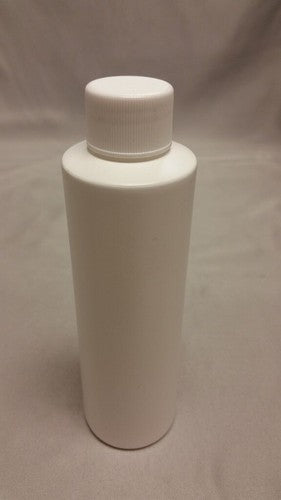Cylinder Round Ultralight HDPE Plastic Storage Bottle w/Lid 6oz White image 0