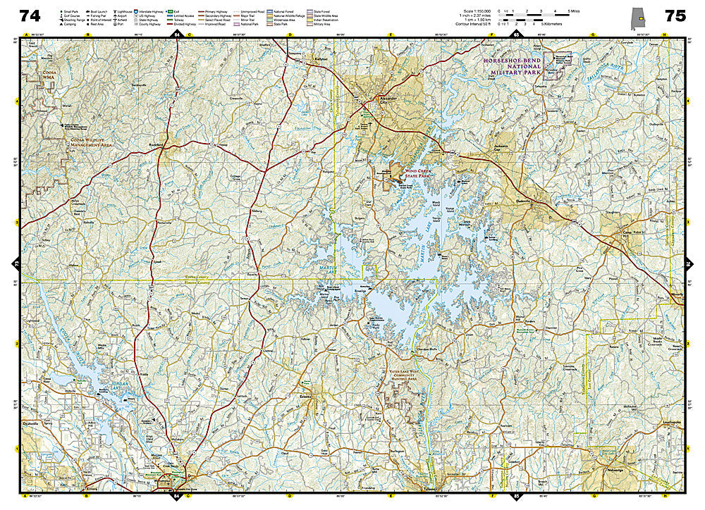 National Geographic Alabama Recreation Atlas Map Road &amp; Topo Maps ST01020701 image 2