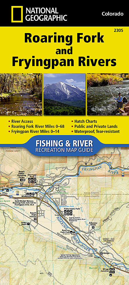 National Geographic Roaring Fork &amp; Fryingpan Rivers Map Guide TI00002305 image 0