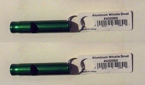 Liberty Mountain Small Aluminum Whistle Green 2-Pack Emergency/Signal/Survival image 0