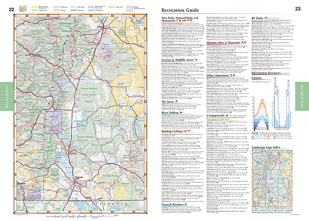 National Geographic Benchmark Oregon OR Road &amp; Recreation Atlas Map BE0BENORAT image 1