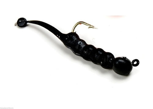 Celsius Ice Sprout 1/32 Jig head with Tail Black CE-SPT32BLK Fishing Lure 3-PK image 0