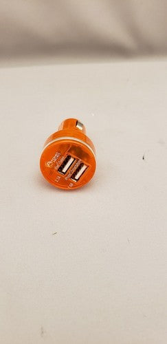 Atomic Micro Orange Dual USB Port Car Charger-2.1A &amp; 1.0A Ports for Phone/Tablet image 0