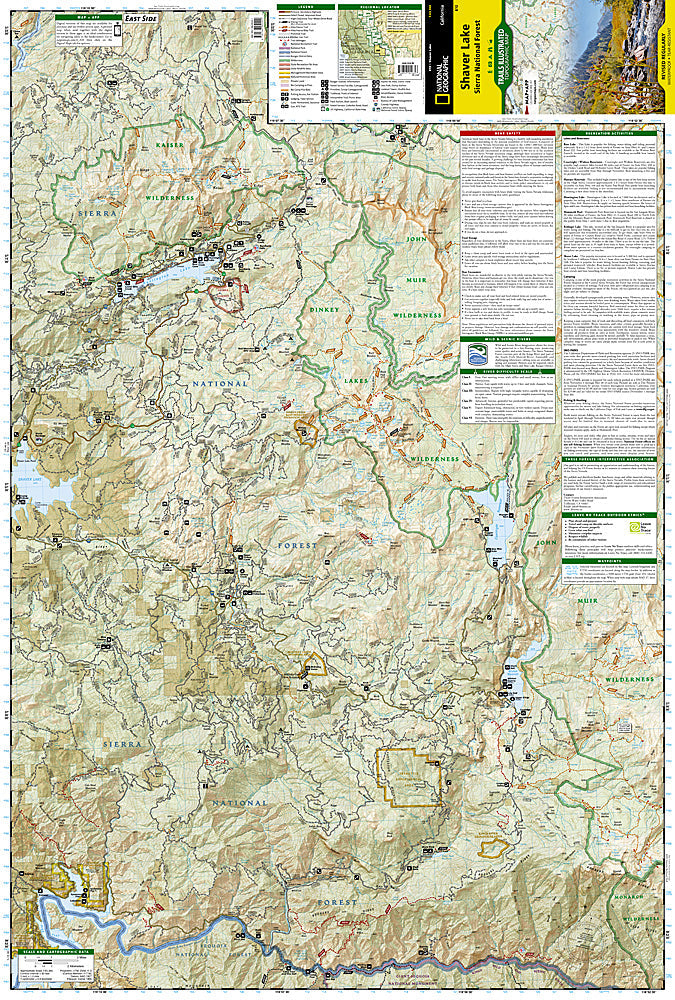 National Geographic Trails Illustrated CA Shaver Lake/Sierra National Map 810 image 1