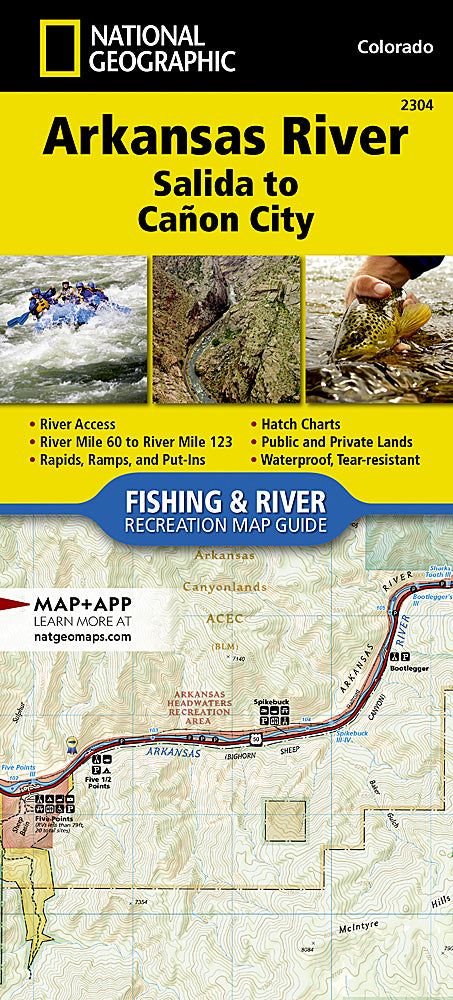National Geographic Arkansas River Salida-CaÃ±on City Map Guide TI00002304 image 0