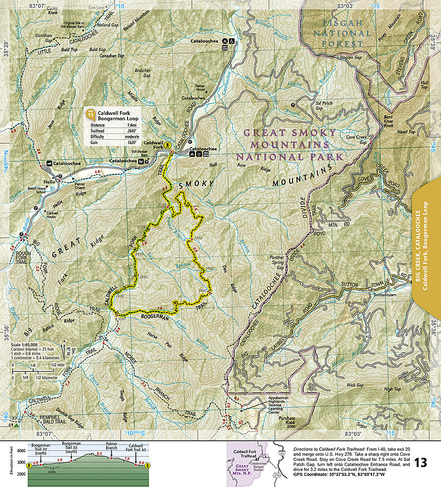 National Geographic TI Great Smoky Mountains NP Day Hikes Topographic Map Guide image 2