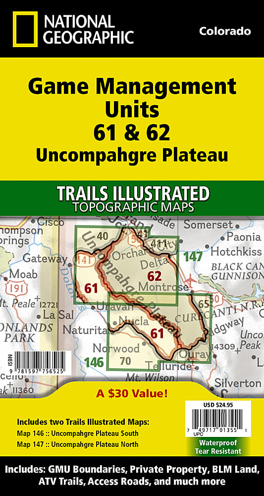National Geographic CO Uncompahgre Plateau GMU Map Pack Bundle TI1021180B image 0