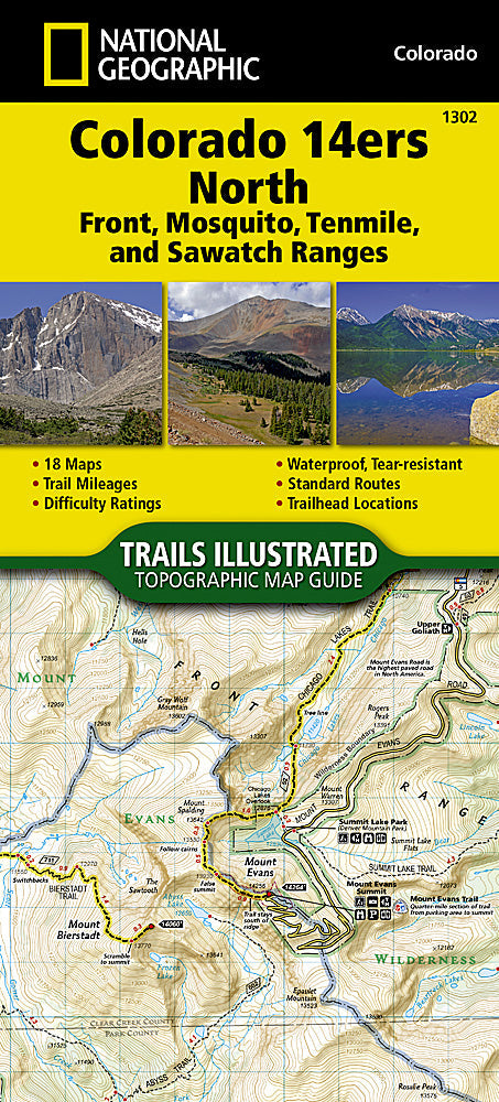 National Geographic TI Topo CO Colorado 14ers North Topographic Map Guide image 0