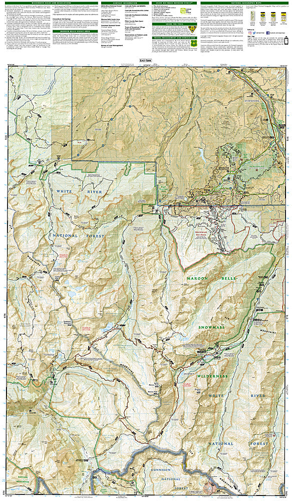 National Geographic Trails Illustrated Colo Maroon Bells Redstone Marble Map 128 image 2