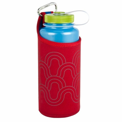 Nalgene Insulated Neoprene 32oz Bottle Sleeve/Carrier Red w/Loop &amp; Carabiner image 1