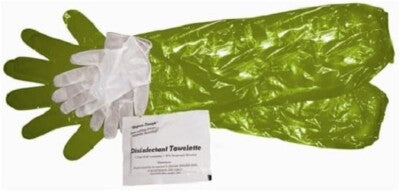 HME Hunting Made Easy Game Cleaning Gloves w/Wrist &amp; Shoulder Length &amp; Wet Wipe image 0