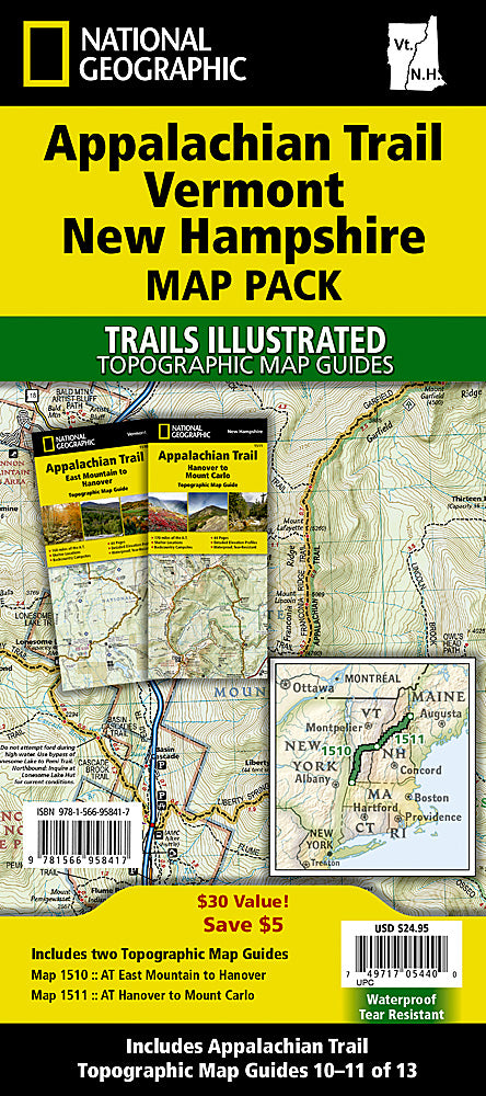 National Geographic Trails Illustrated Map Bundle â€“ Appalachian VT/NH 01021223B image 0