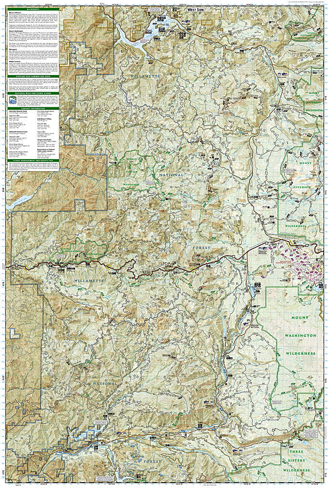 National Geographic Trails Illustrated Map Mt. Jefferson/Mt. Washington OR #819 image 2