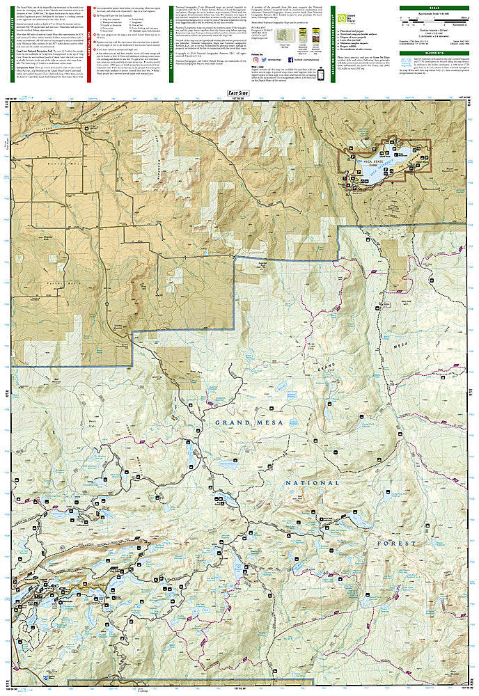 National Geographic Trails Illustrated Colorado Grand Mesa Topo Trail Map 136 image 2