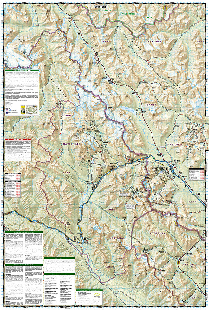 National Geographic Trails Illustrated Alberta/BC Canada Banff North Map 901 image 2