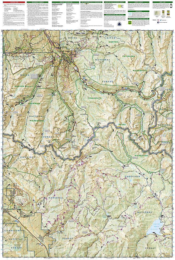 National Geographic Trails Illustrated Colo Collegiate Peaks Wilderness Map 148 image 2