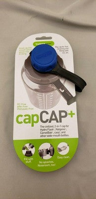 Human Gear CapCAP+ Narrow AND Wide Mouth Bottle Cap Nalgene CamelBak Blue/Gray image 0