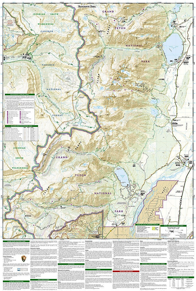 Grand Teton National Park WY Waterproof Topo Map Hiking Camping Trail #202
