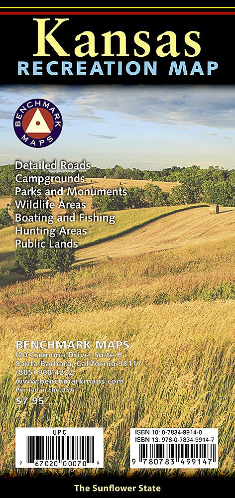Kansas KS Recreation Map Waterproof Topographic Hiking Camping Outdoor Guide