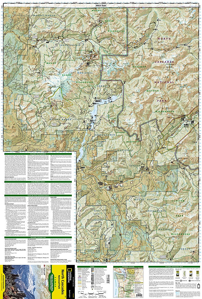 North Cascades National Park WA Waterproof Topo Map Hiking Camping Trail #223