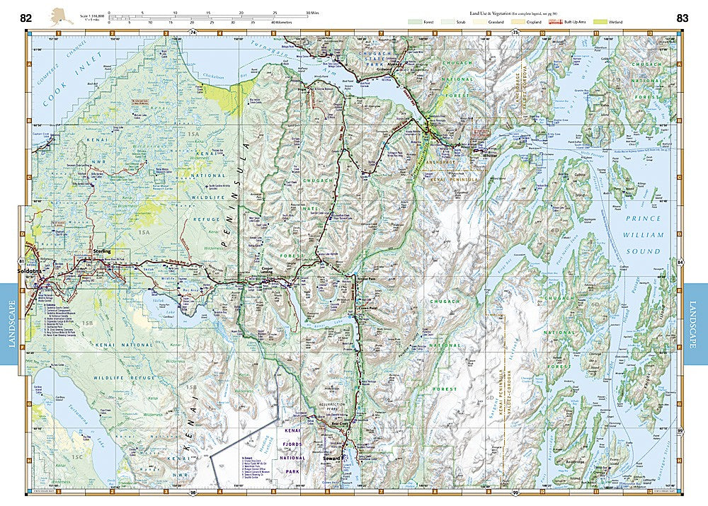 Alaska AK Road Recreation Atlas Waterproof Topographic Hiking Camping Guide
