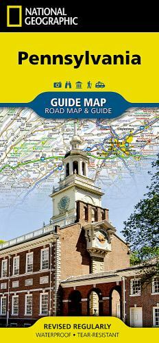 Pennsylvania PA Road Map Travel Guide Waterproof Topographic Camping Hiking