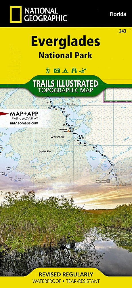 Everglades National Park FL Waterproof Topo Map Hiking Kayaking Camping #243